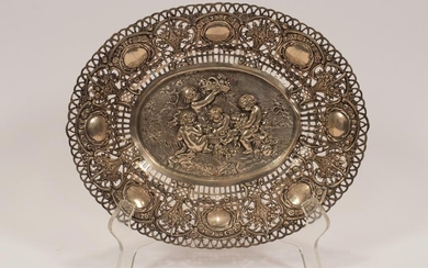.800 CONTINENTAL SILVER FRUIT BOWL, 19TH CENTURY, H 12"