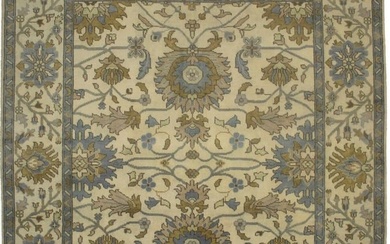 8X10 Handmade Oriental Rug Floral Oushak Chobi Wool Home Decor Carpet 84X98