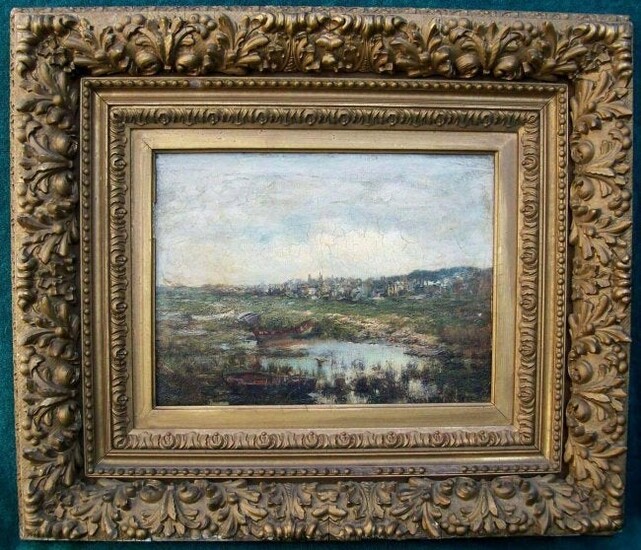 JAMES GALE TYLER LANDSCAPE OIL PAINTING 1888 NY 19c