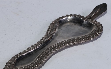 A 17th century German silver feather shaped snuffer tray, be...