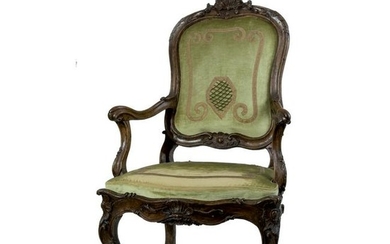 A 18th century Roman walnut armchair