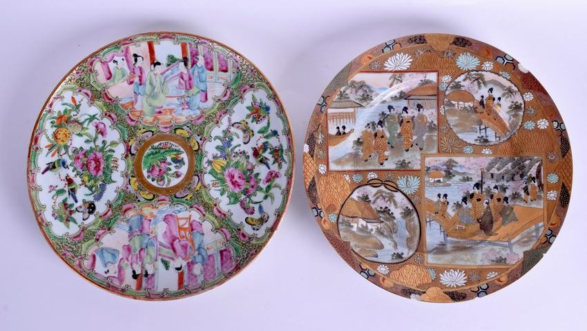 A 19TH CENTURY CHINESE CANTON FAMILLE ROSE PLATE Qing