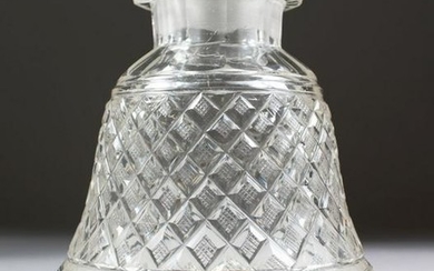 A 19TH CENTURY OSLER CUT GLASS HUQQA BASE, 12cm high.