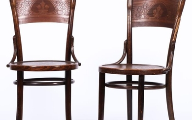 A (2) piece set of Thonet chairs model 219, Hungary, ca. 1920.