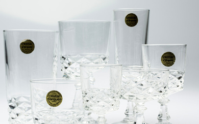 A 43-piece “Diamond” glassware set, Cristal d'Arques, France.
