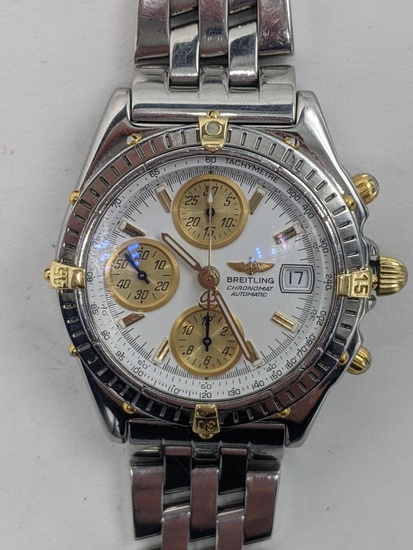 A Breitling Chronomat chronograph gents, automatic, stainless steel wristwatch...