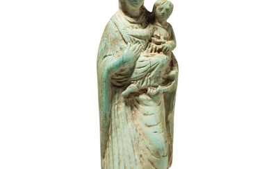 A Byzantinian statuette of the Mother of God with Child, made of bone,14th century