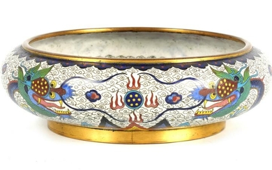 A CHINESE CLOISONNE AND GILT BRONZE BOWL of squat