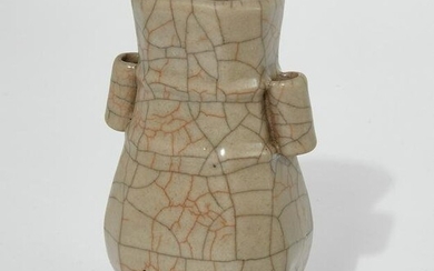 A Chinese crackle glaze Guan-type vase, Hu