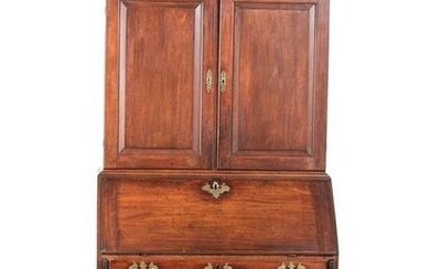 A Chippendale Carved and Paneled Mahogany Slant-Front