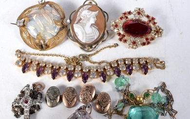 A Collection of Antique Jewellery including 3 Necklaces, A P...