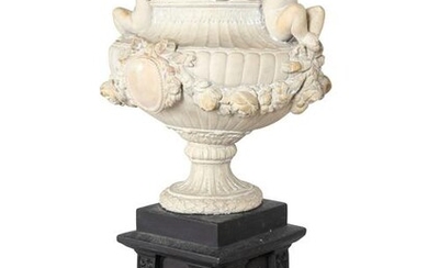 A French Style Composition Urn and an Acrylic Pedestal