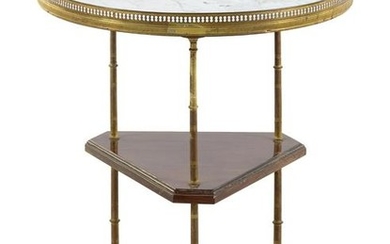 A French Three-Tiered Marble-Top Side Table