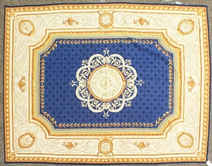 A GOOD 19TH CENTURY AUBUSSON CARPET with blue centre