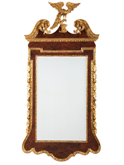 A George II Style Parcel Gilt Mahogany Mirror