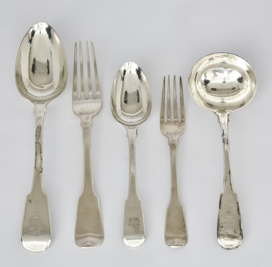 A George III Silver Fiddle Pattern Part Table Service by...