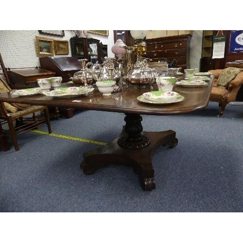 A George III mahogany Breakfast Table, the rectangular top w...