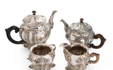 A German metalwares silver 4-piece tea and coffee set