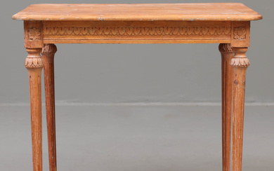 A Gustavian pine table, late 18th century.