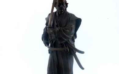 A Japanese bronze study of a Samurai, 20
