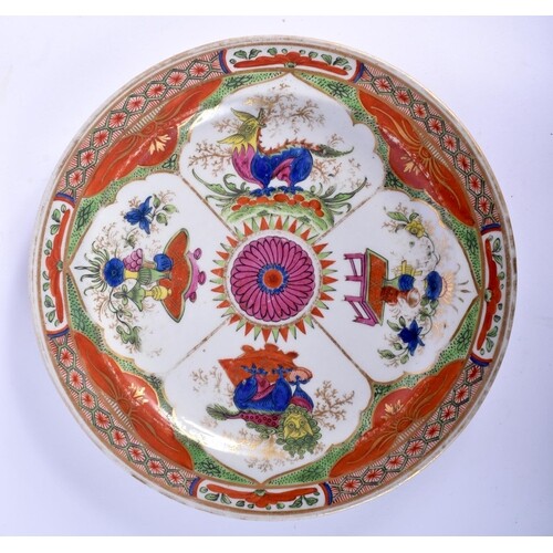 A LATE 18TH CENTURY WORCESTER IMARI PORCELAIN PLATE painted ...