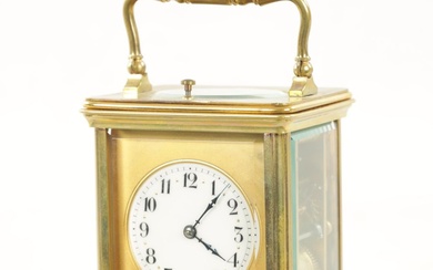 A LATE 19TH CENTURY FRENCH BRASS CASED GRAND SONNERIE...