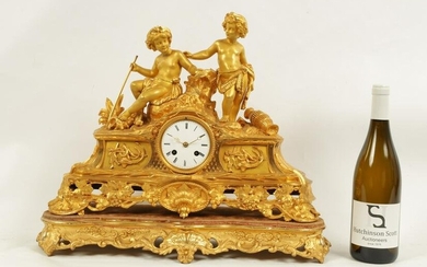 A LATE 19TH CENTURY FRENCH ORMOLU FIGURAL MANTEL CLOCK