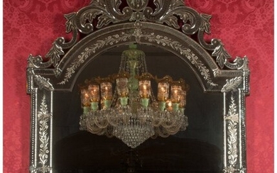 A Large Venetian Murano Glass Mirror, early 20th