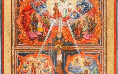 A MONUMENTAL AND RARE ICON SHOWING CHRIST THE 'ONLY