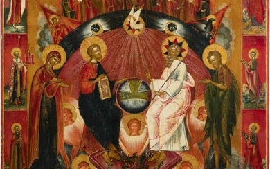 A MONUMENTAL ICON SHOWING THE NEW TESTAMENT TRINITY