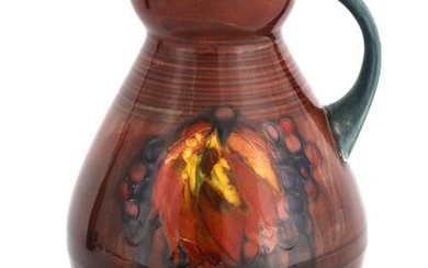 A MOORCROFT OVOID TAPERING JUG WITH OGEE NECK deco