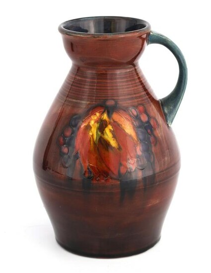 A MOORCROFT OVOID TAPERING JUG WITH OGEE NECK deco