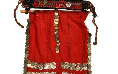 A Middle Eastern hanging coin mounted Dowry shawl