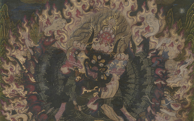 A PAINTING OF VAJRABHAIRAVA CHINA, CHENGDE STYLE, 18TH-EARLY 19TH CENTURY