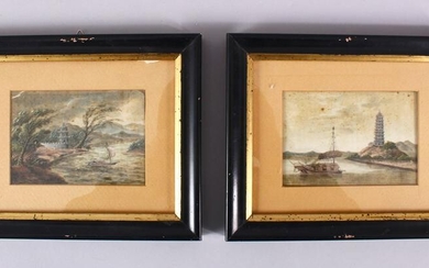 A PAIR OF 19TH CENTURY CHINESE NAUTICAL THEME PAINTING