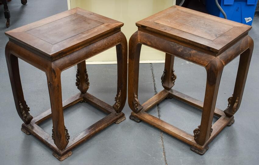 A PAIR OF EARLY 20TH CENTURY CHINESE XICHI WOOD S