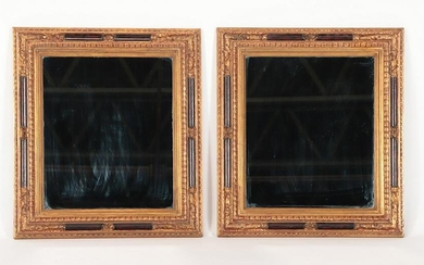 A PAIR OF GILT DECORATED MIRRORS
