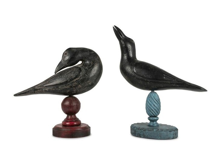 A Pair of Folk Art Crows by Dallas J. Valley