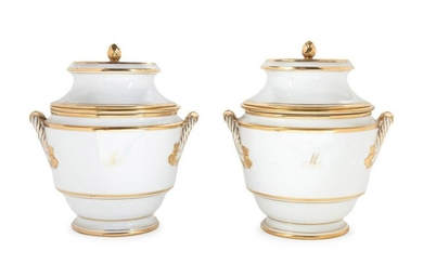 A Pair of Paris Porcelain Covered Fruit Coolers