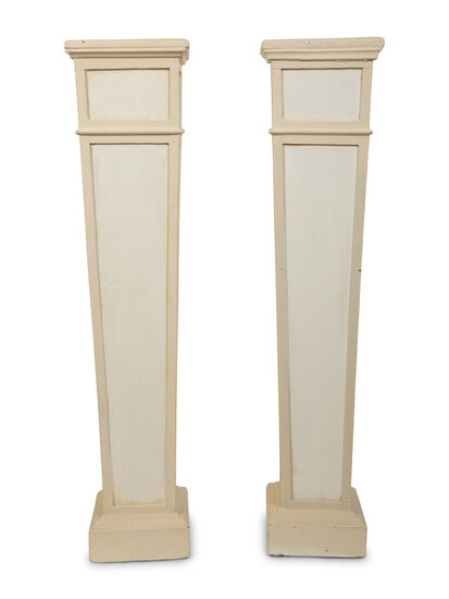 A Pair of Swedish Neoclassical Style Painted Pedestals