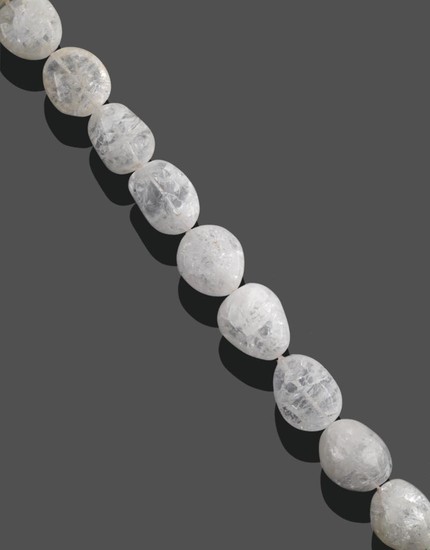 A Rock Crystal Necklace, by Charmian Ottaway, eleven large irregular...