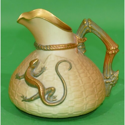 A Royal Worcester Round Bulbous Shaped Blush Jug having wick...