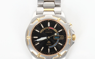 A SEIKO Kinetic SQ100 sapphire crystal wristwatch, later 20th century.