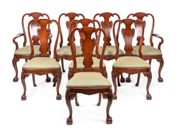 A Set of Eight George I Style Walnut Dining Chairs