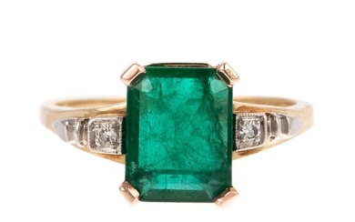 A Tiffany & Co. Emerald & Diamond Ring in 14K