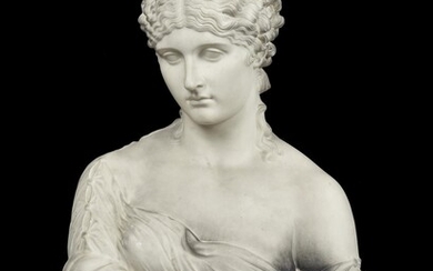 A Victorian Copeland Parianware bust of Clytie