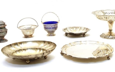 A collection of silver and silver plate