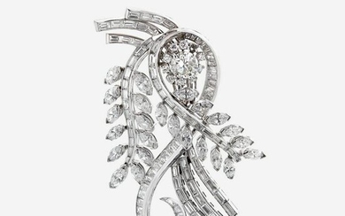 A diamond and platinum pendant
