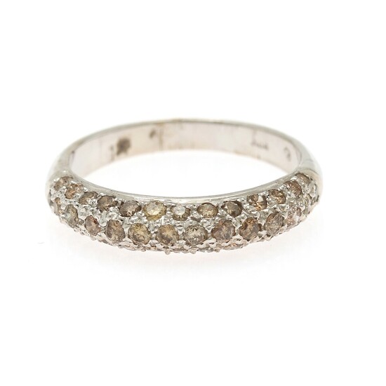 NOT SOLD. A diamond ring set with numerous brilliant-cut brownish diamonds totalling app. 0.77 ct.,...