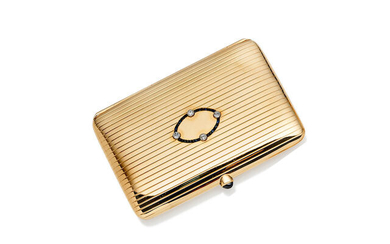 A diamond, sapphire and gold card case
